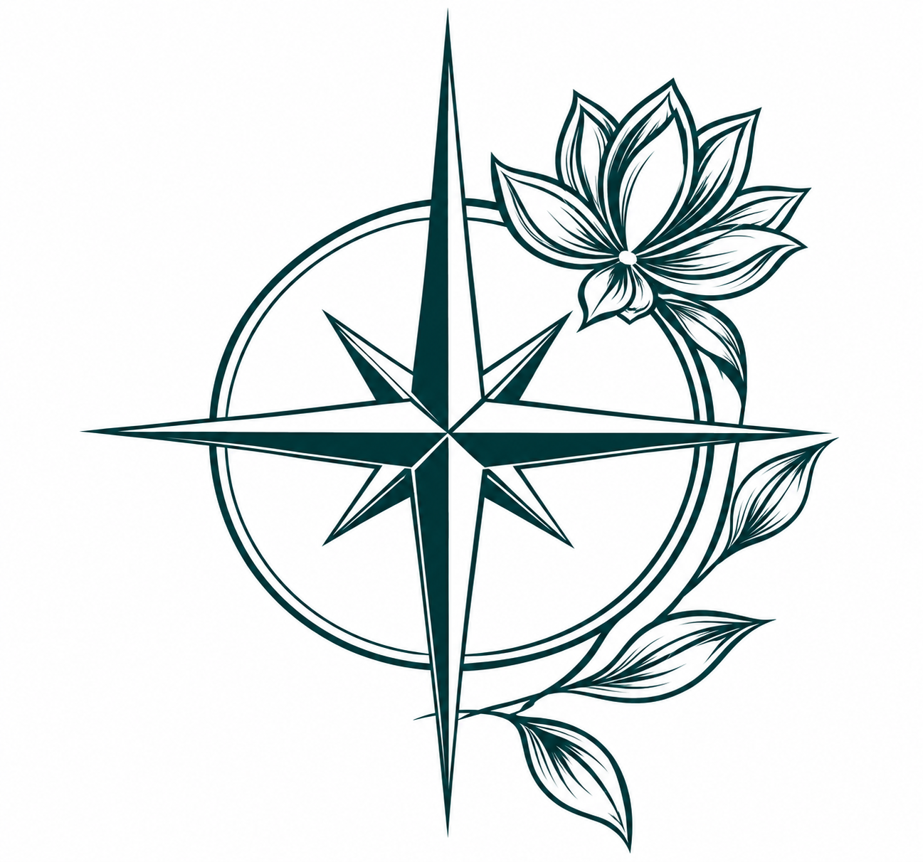 Journeyist compass and lotus logo